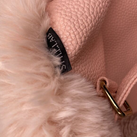 STYLE LAB Fashion Angel Backpack Plush Pink Teddy Bear Ears Mini Faux Fur Kawaii - Picture 6 of 11